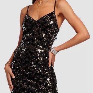 Ramy Brook Black Sequin Mini Dress